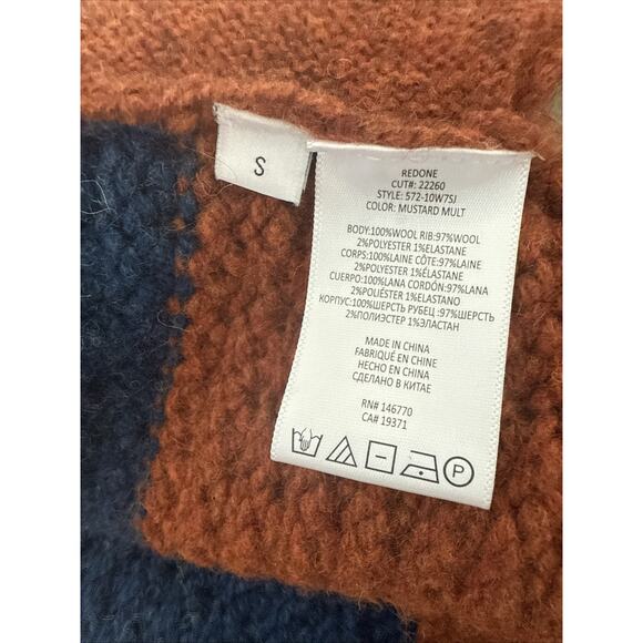 RE/DONE 70s Sweater Jacket in Mustard Multi Wool Stripes Size Small Retail $525 - Picture 7 of 7